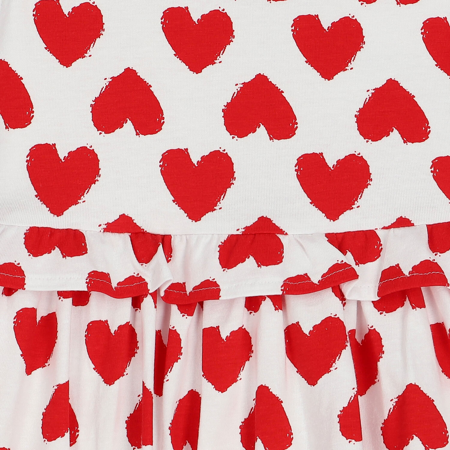 Girls White & Red Hearts Dress, 1, hi-res
