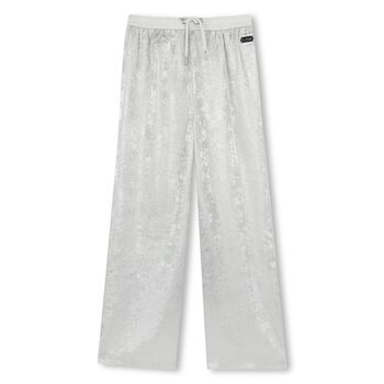 Girls Silver Logo Trousers