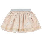 Girls Ivory & Purple Embellished Skirt Set, 3, hi-res