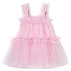 Baby Girls Pink Embellished Tulle Dress Set, 1, hi-res