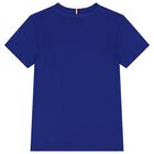 Boys Blue Cotton Graphic T-Shirt, 1, hi-res