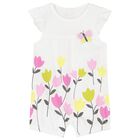 Baby Girls White Floral Romper, 1, hi-res