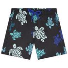 Boys Navy Blue Turtle Swim Shorts, 1, hi-res