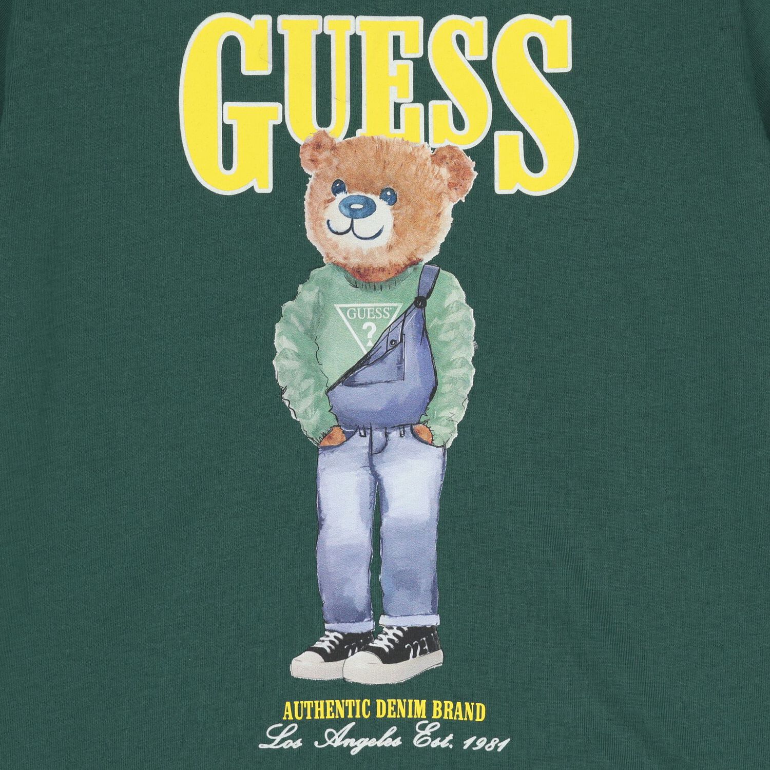 Boys Green Teddy Bear Logo T-Shirt, 1, hi-res