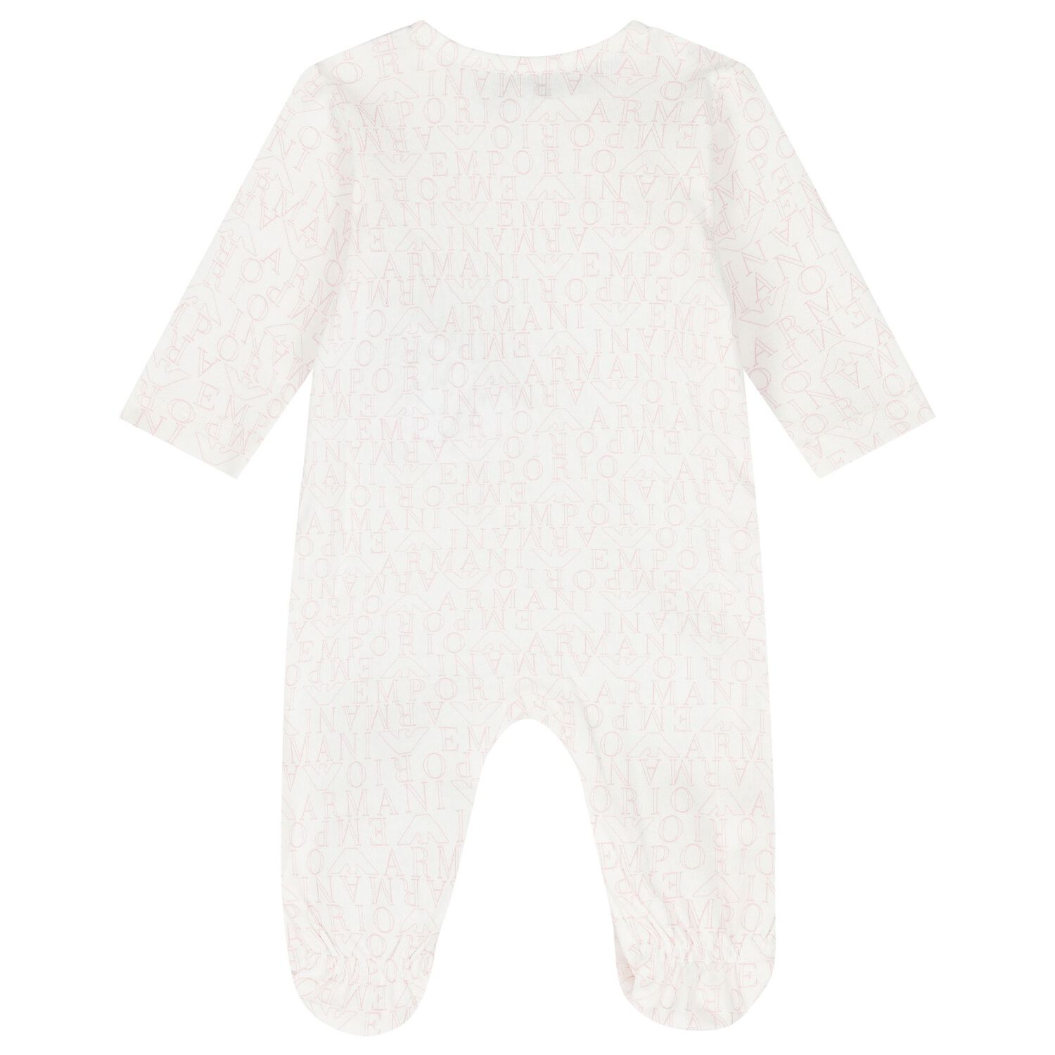 Baby Girls White & Pink Logo Babygrow Set, 1, hi-res image number null