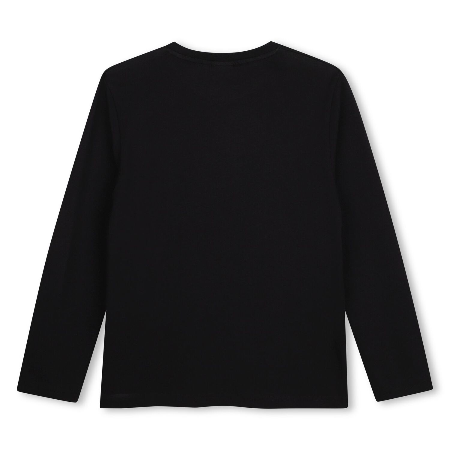 Boys Black Logo Long Sleeve Top, 1, hi-res