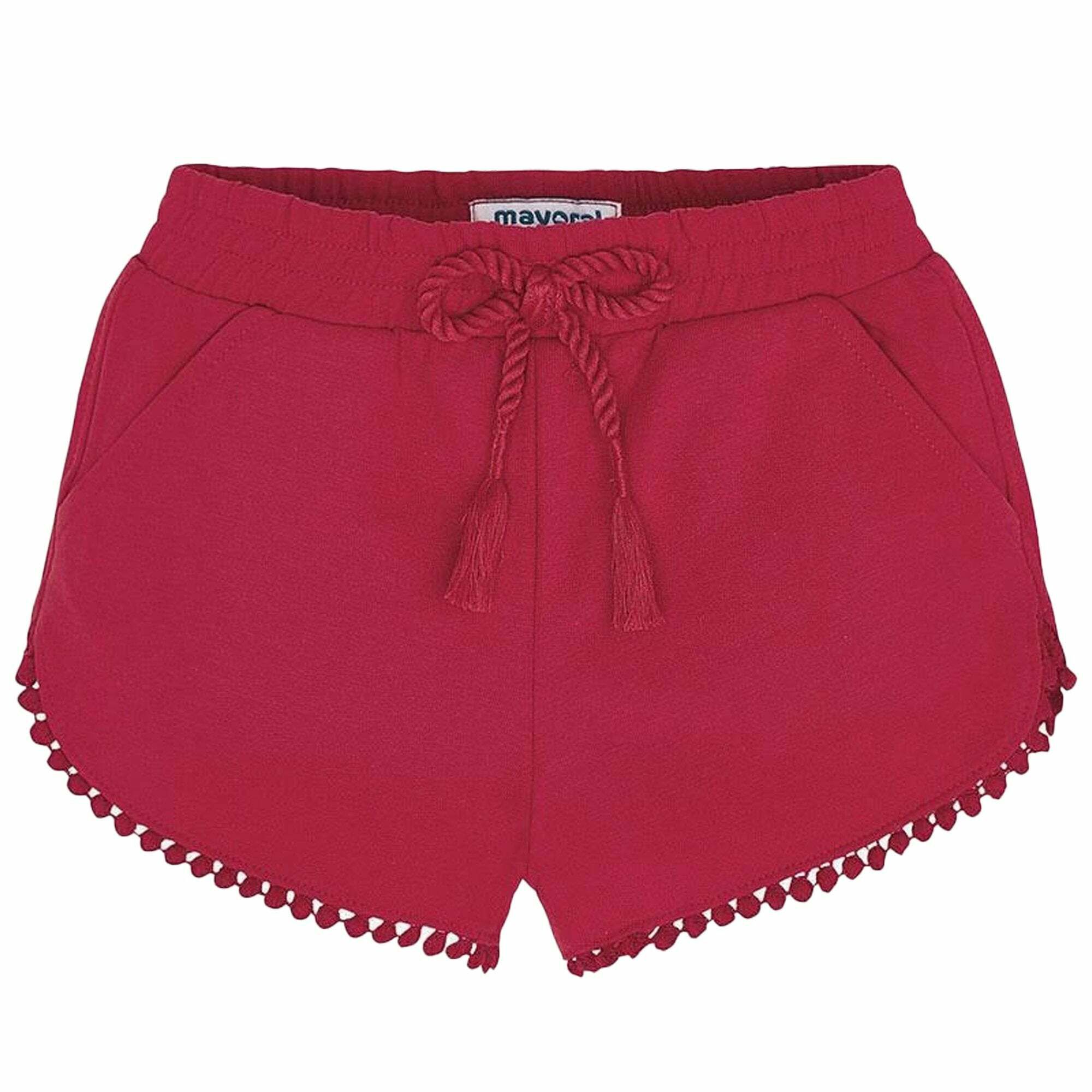 Girls red shorts discount