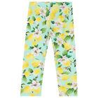 Girls Aqua Graphic Leggings Set, 1, hi-res