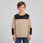 Boys Beige Logo Sweatshirt, 2, hi-res