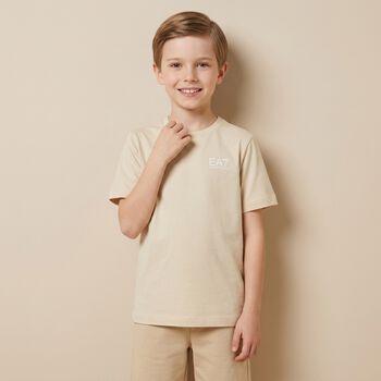 Boys Beige Logo T-Shirt