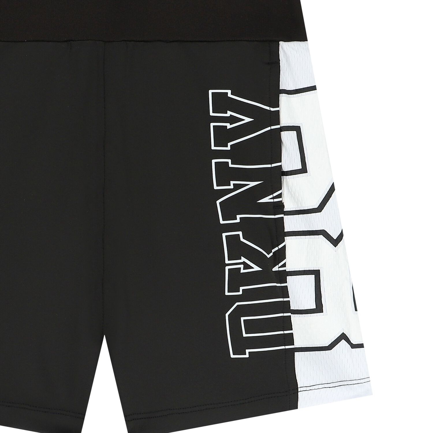 Boys Black & White Logo Shorts, 1, hi-res