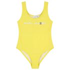 Girls Yellow Logo Swimsuit, 1, hi-res