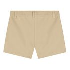 Baby Boys White & Beige Logo Shorts Set, 1, hi-res