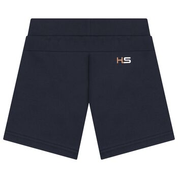 Boys Navy Blue Logo Shorts