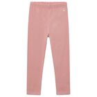 Girls Pink Logo Leggings, 1, hi-res
