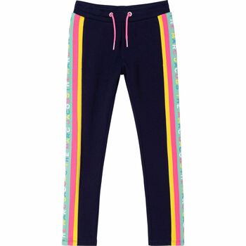 Girls Navy Logo Joggers