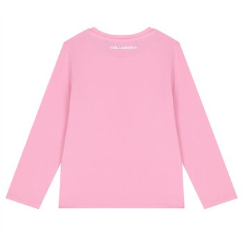 Girls Pink Choupette Long Sleeve Top