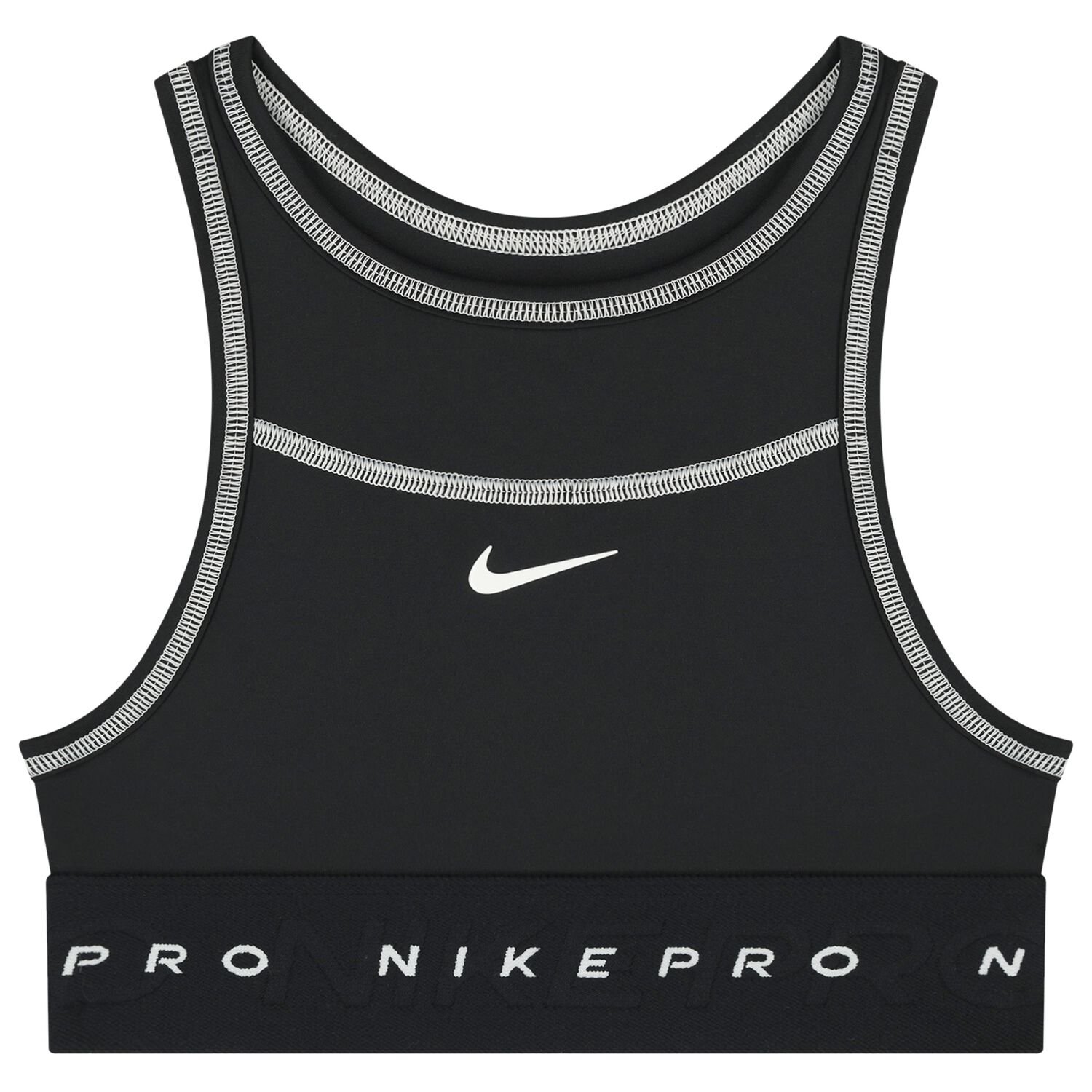 Girls Black Logo Bra Top, 1, hi-res