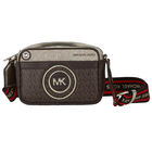 Girls Brown & Gold Logo Shoulder Bag, 1, hi-res