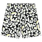 Boys Black & White Logo Shorts, 1, hi-res