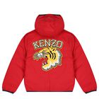 Navy Blue & Red Logo Reversible Puffer Jacket, 1, hi-res