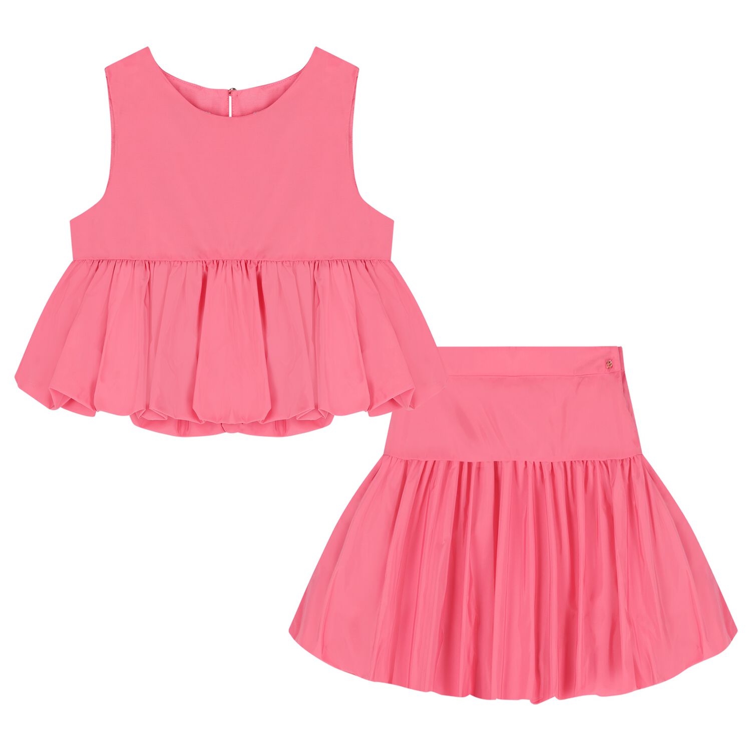 Girls Pink Bubble Skirt Set, 1, hi-res