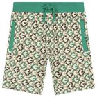 Boys Beige & Green Shorts, 1, hi-res