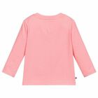 Baby Girls Pink Long Sleeve Logo Top, 2, hi-res