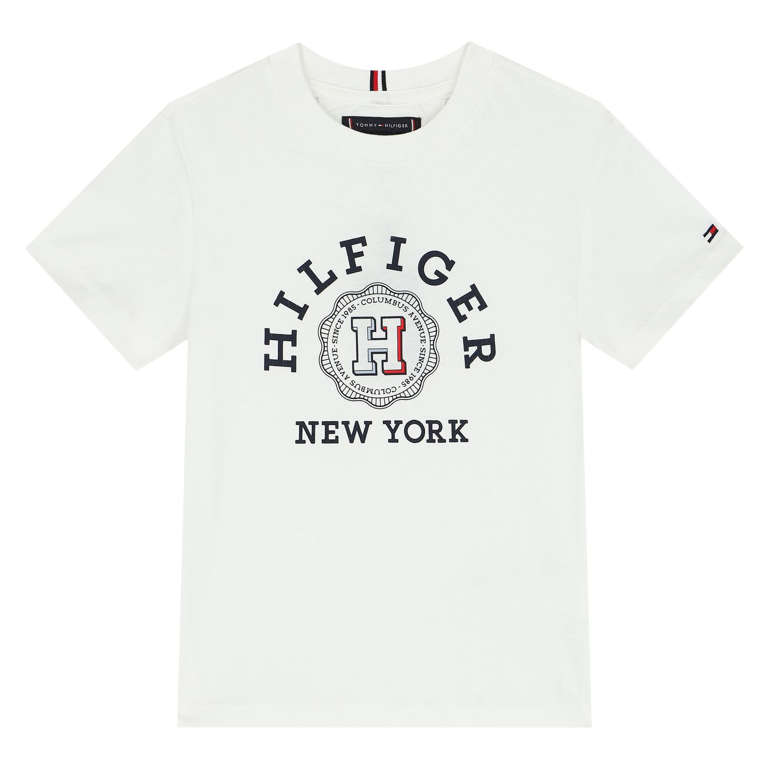 Boys White Logo T-Shirt, 3, hi-res