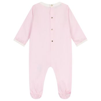 Baby Girls Pink Medusa Logo Babygrow