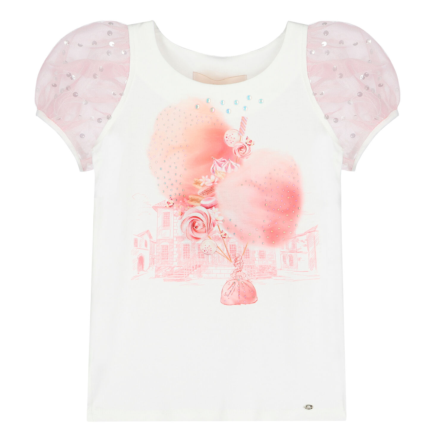 Girls White & Pink Skirt Set, 1, hi-res image number null