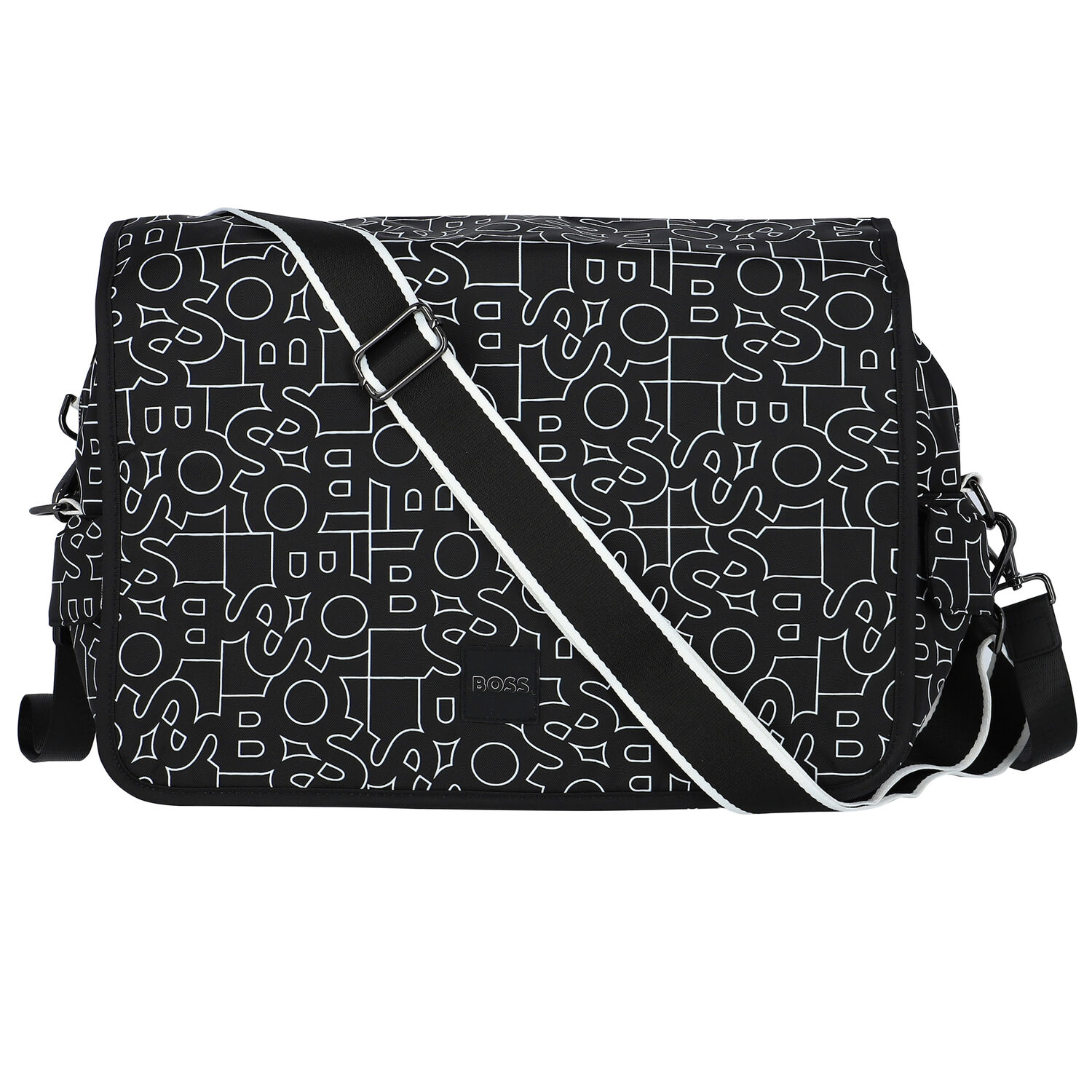 Black Logo Baby Changing Bag, 1, hi-res