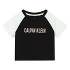 Girls Black & Pink Logo Pyjamas, 1, hi-res