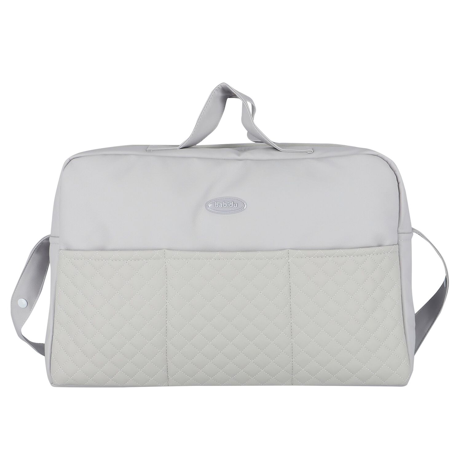 Grey Quilted Baby Changing Bag, 3, hi-res image number null