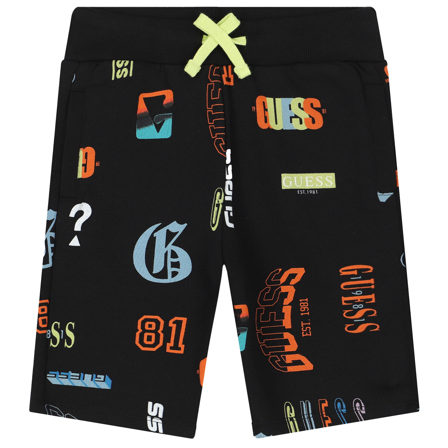 Boys Black Logo Shorts, 1, hi-res image number null