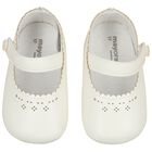 Baby Girls White Leather Pre Walker Shoes, 3, hi-res