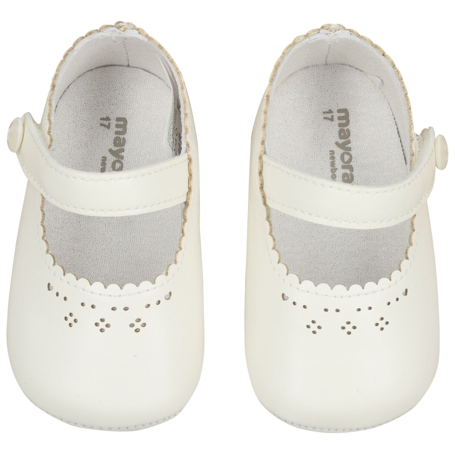 Baby Girls White Leather Pre Walker Shoes, 3, hi-res