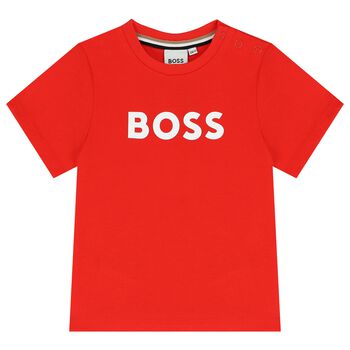 Younger Boys Red Logo T-Shirt