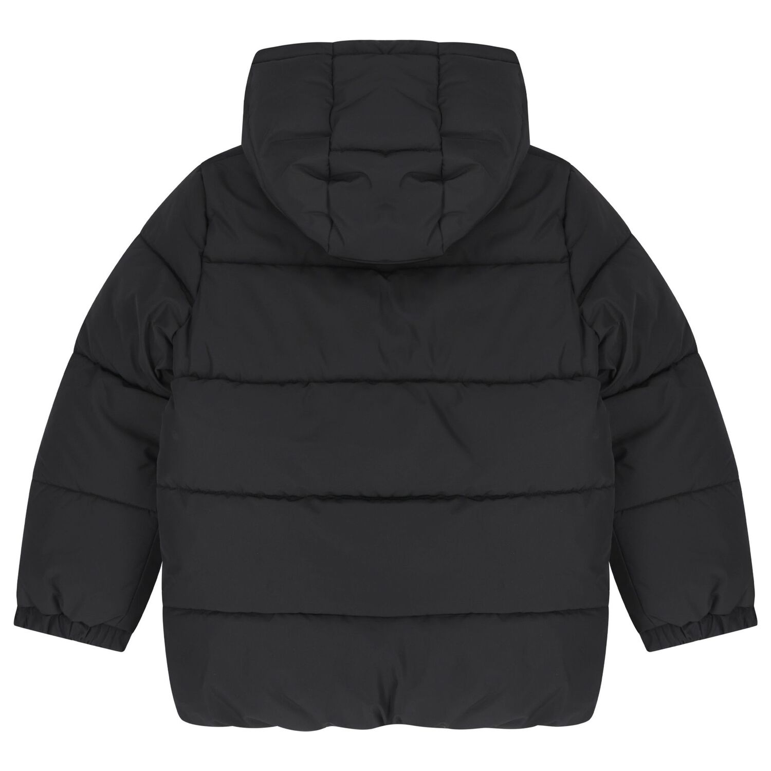 Boys Black Logo Puffer Jacket, 1, hi-res
