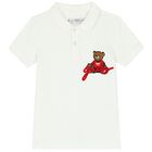 Boys Ivory Teddy Bear Polo Shirt, 1, hi-res