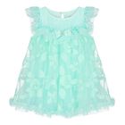 Baby Girls Green Appliqued Tulle Dress, 2, hi-res