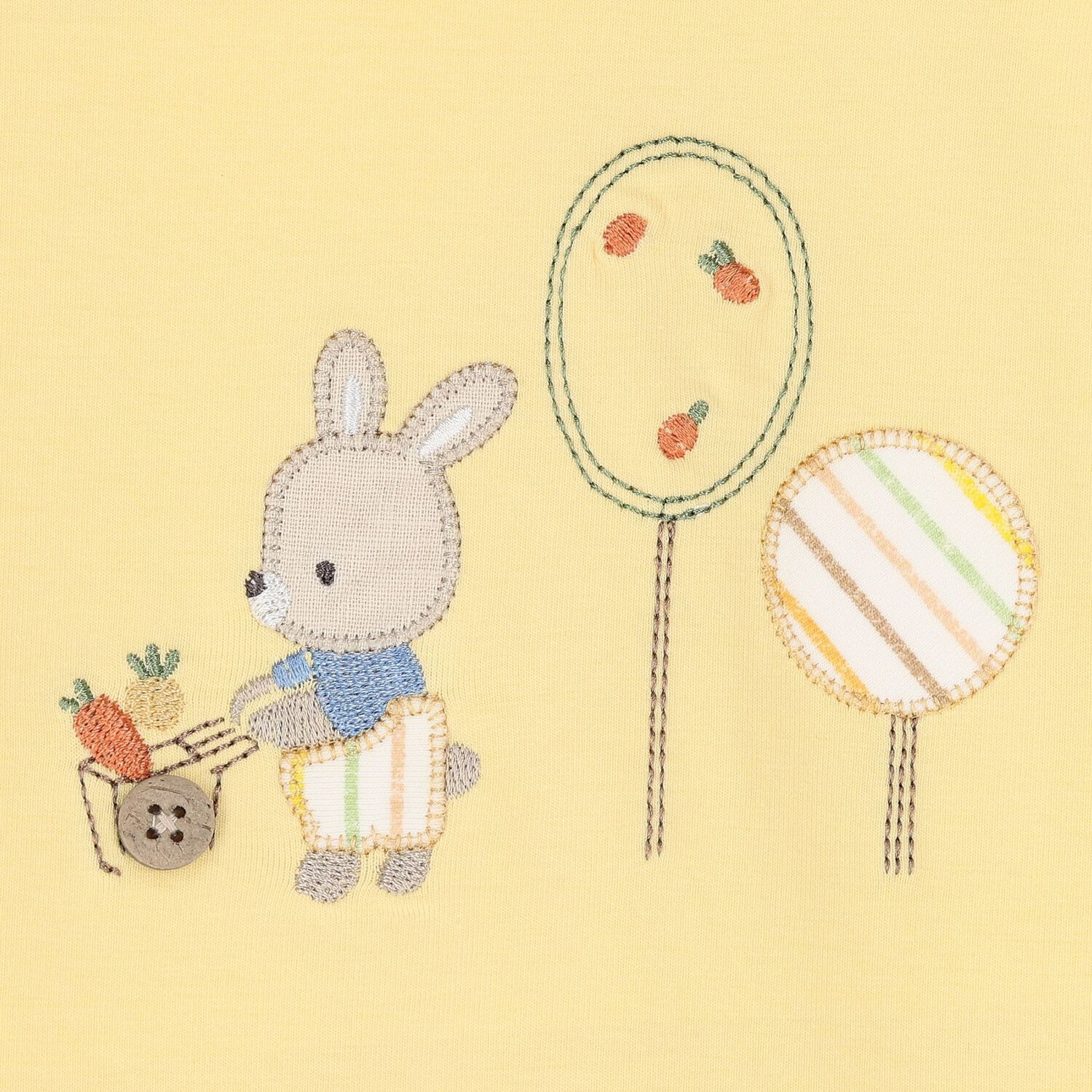 Ivory & Yellow Bunny Babygrows ( 2-Pack ), 3, hi-res