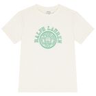 Boys Ivory Varsity Logo T-Shirt, 1, hi-res