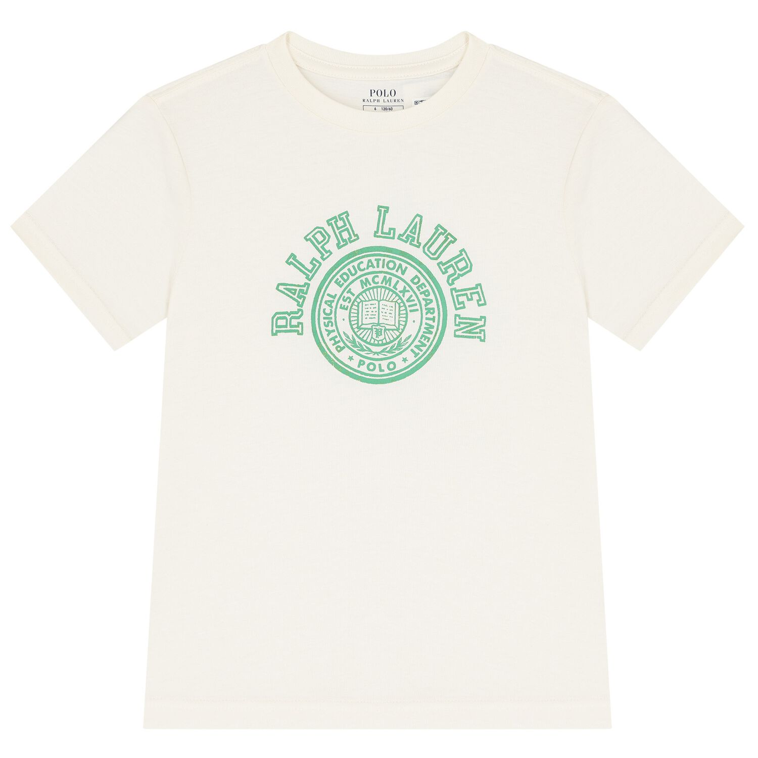 Boys Ivory Varsity Logo T-Shirt, 1, hi-res