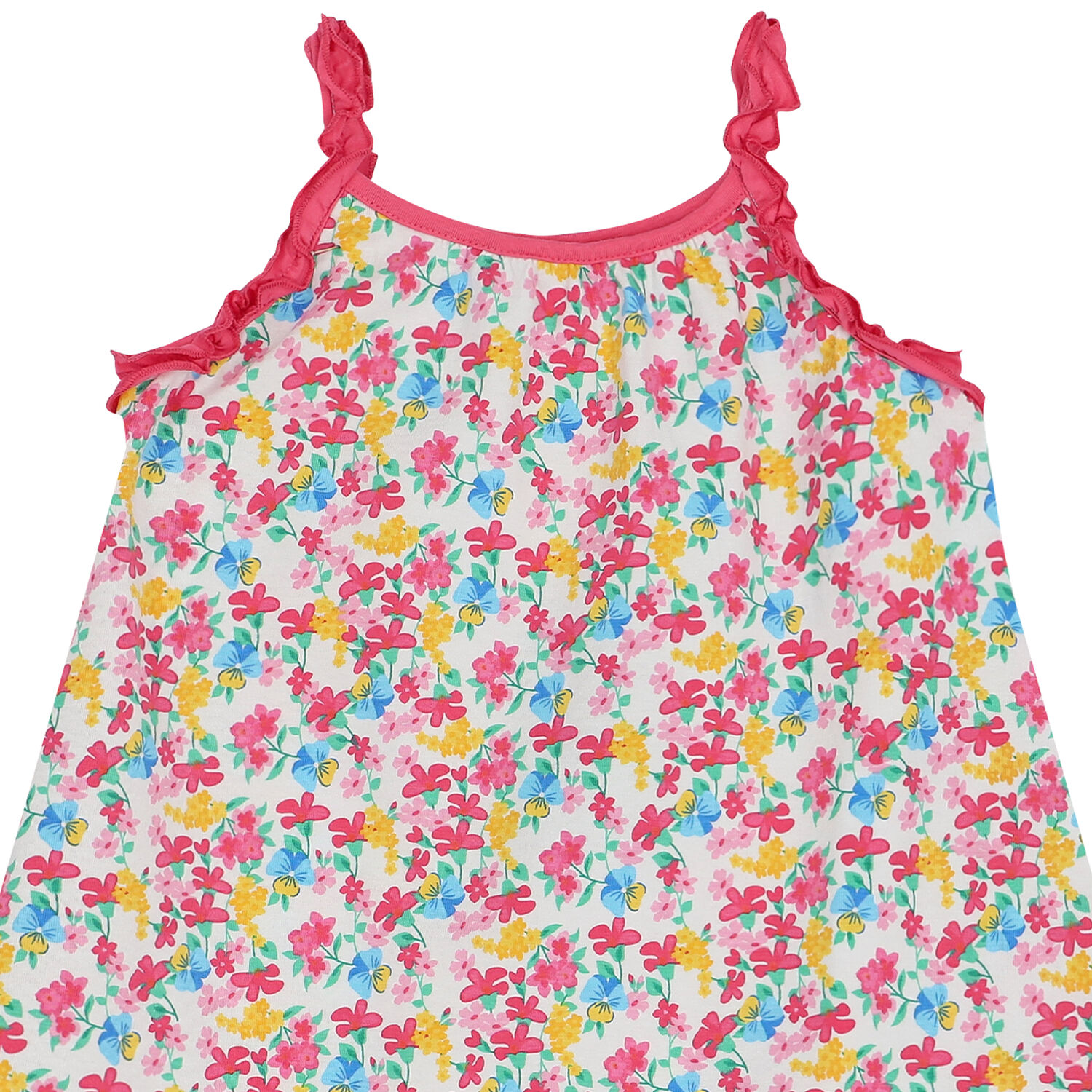 Girls White Floral Dress, 1, hi-res