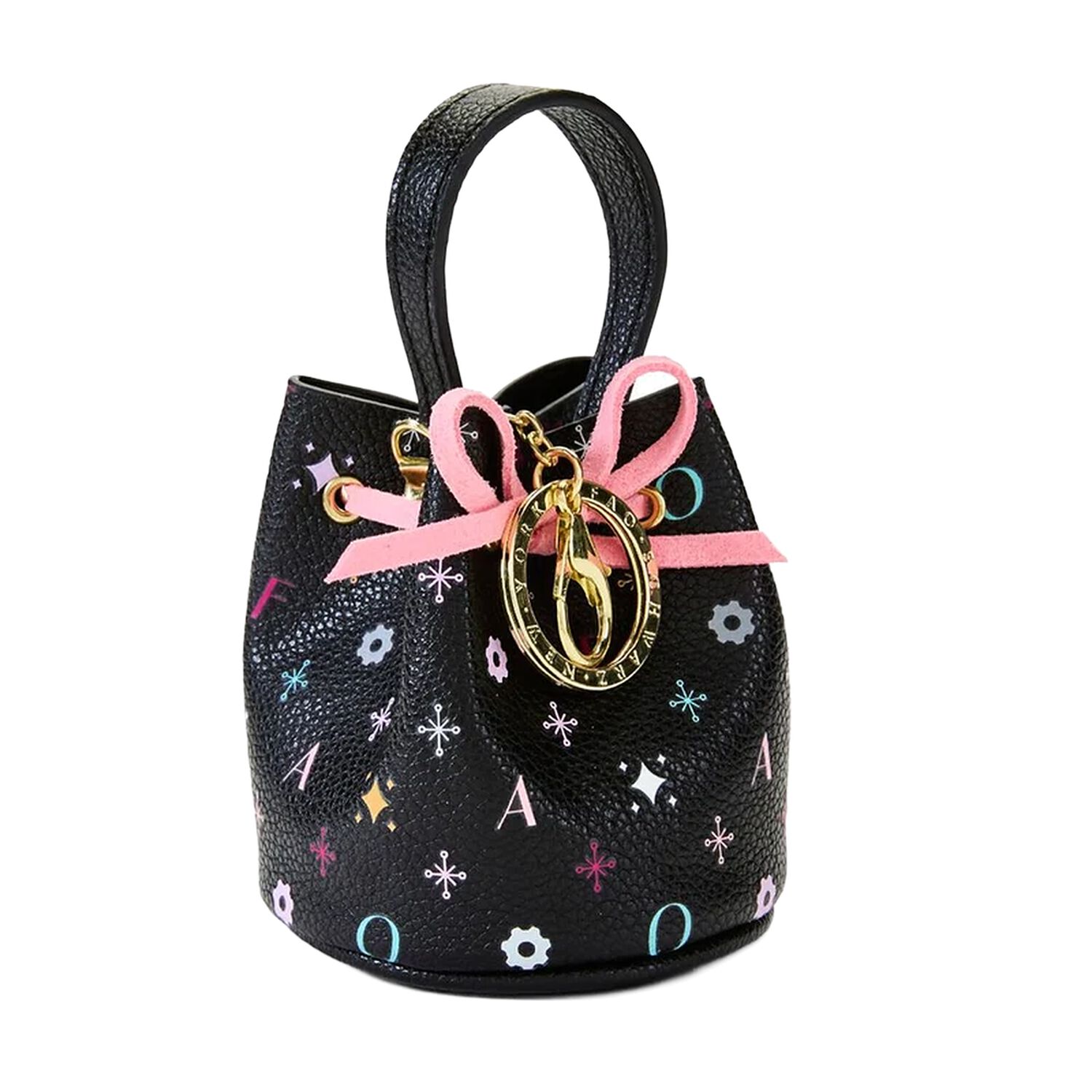 Girls Black Mini Handbag Keychain ( 8CM ), 1, hi-res