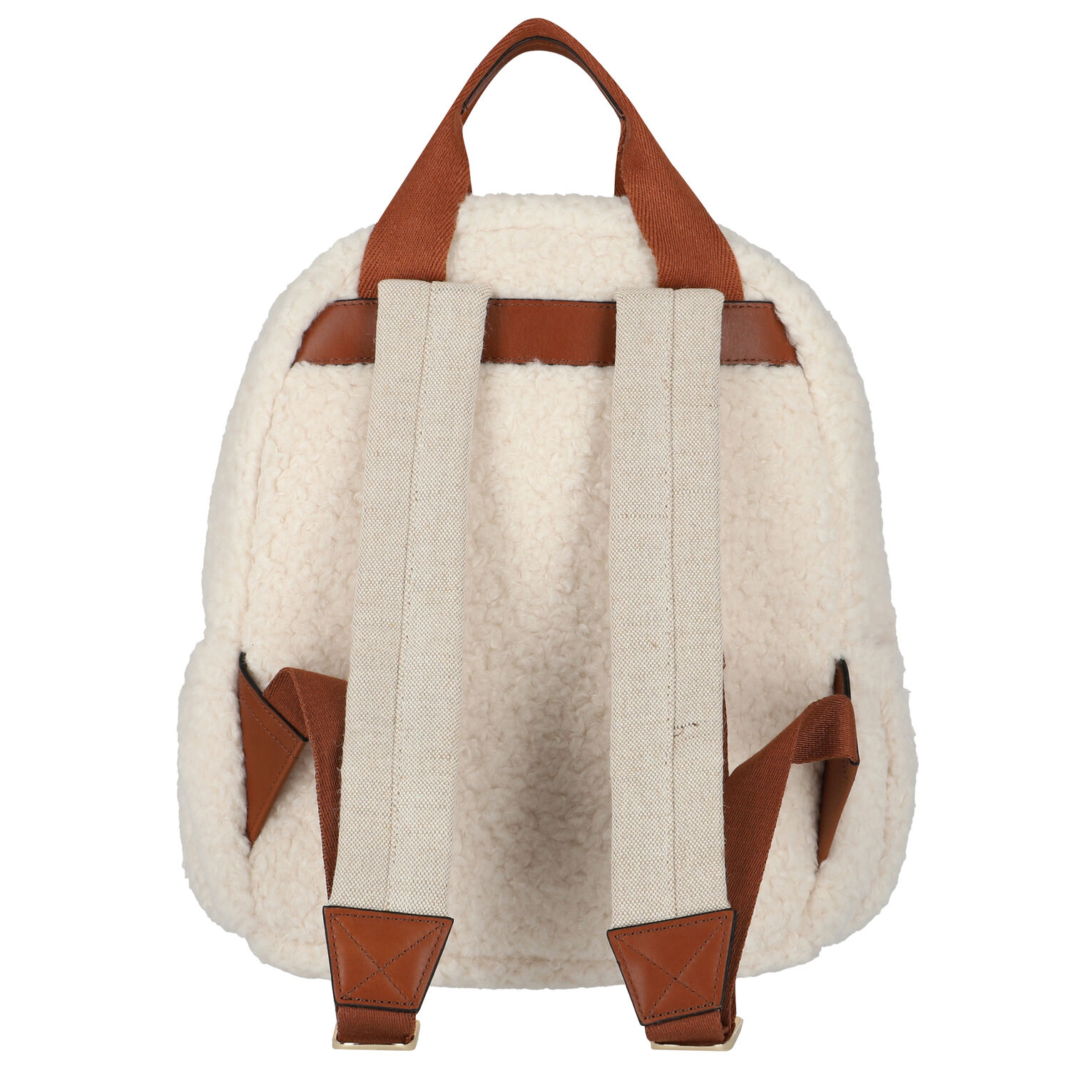 Girls Ivory Sherpa Logo Backpack, 1, hi-res