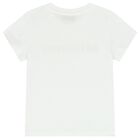 Girls White Logo T-Shirt, 1, hi-res