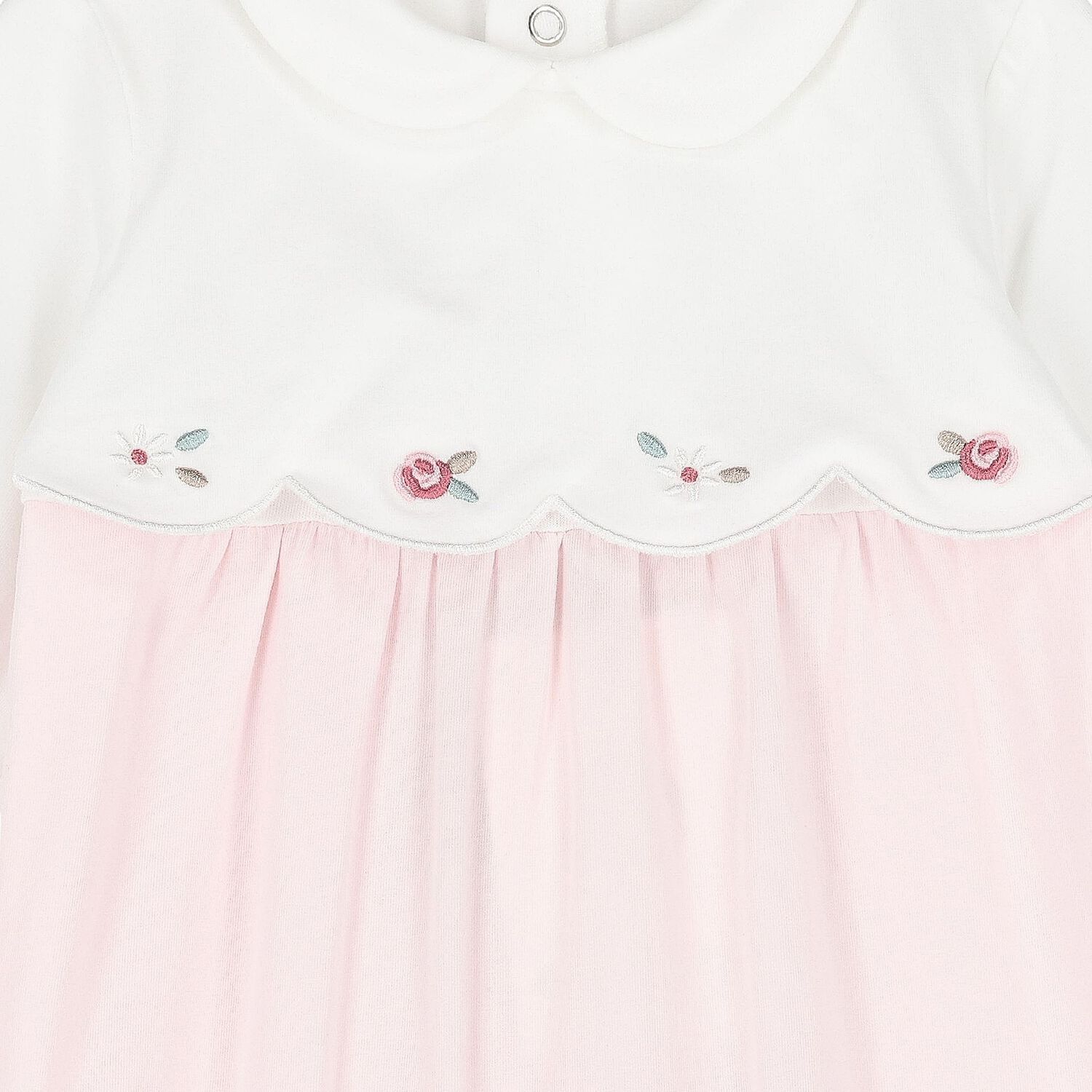 Baby Girls White & Pink Babygrows ( 2-Pack ), 2, hi-res