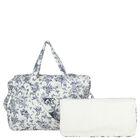 Ivory & Navy Blue Toile De Jouy Baby Changing Bag, 1, hi-res